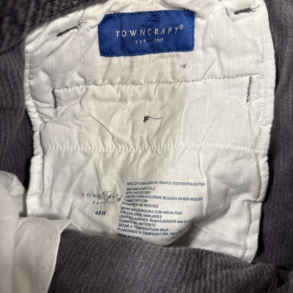 PANTS Towncraft Men's 46W CORDUROY Gray FLAP POCKETS - Picture 3 of 7